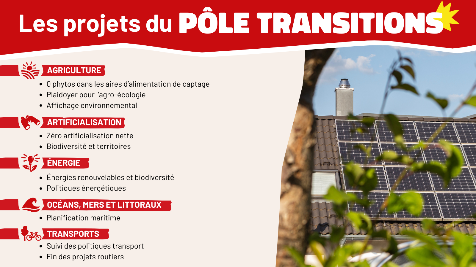 les projets du pôle transitions