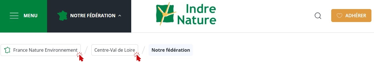 Aperçu menu fédéral Indre Nature