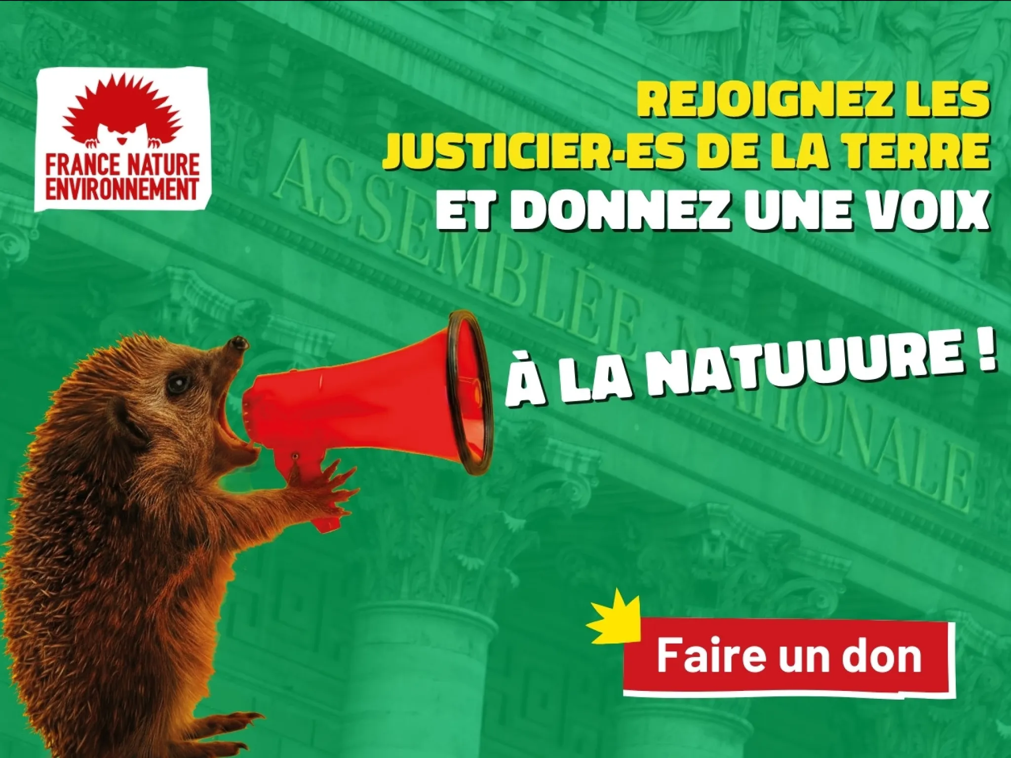 Hérisson - Donnez une voix à la nature en faisant un don