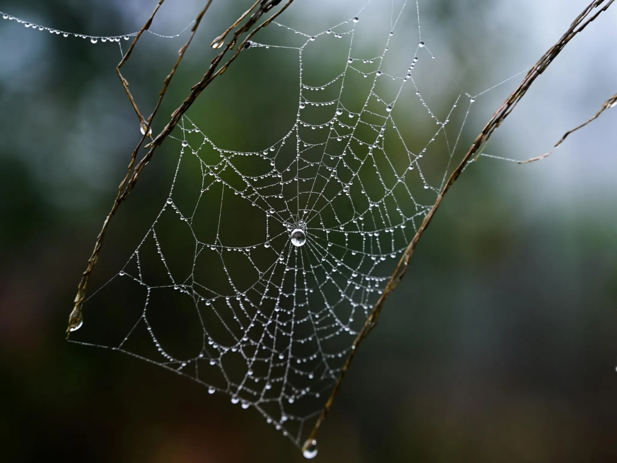 Toile d'araignée sur une branche