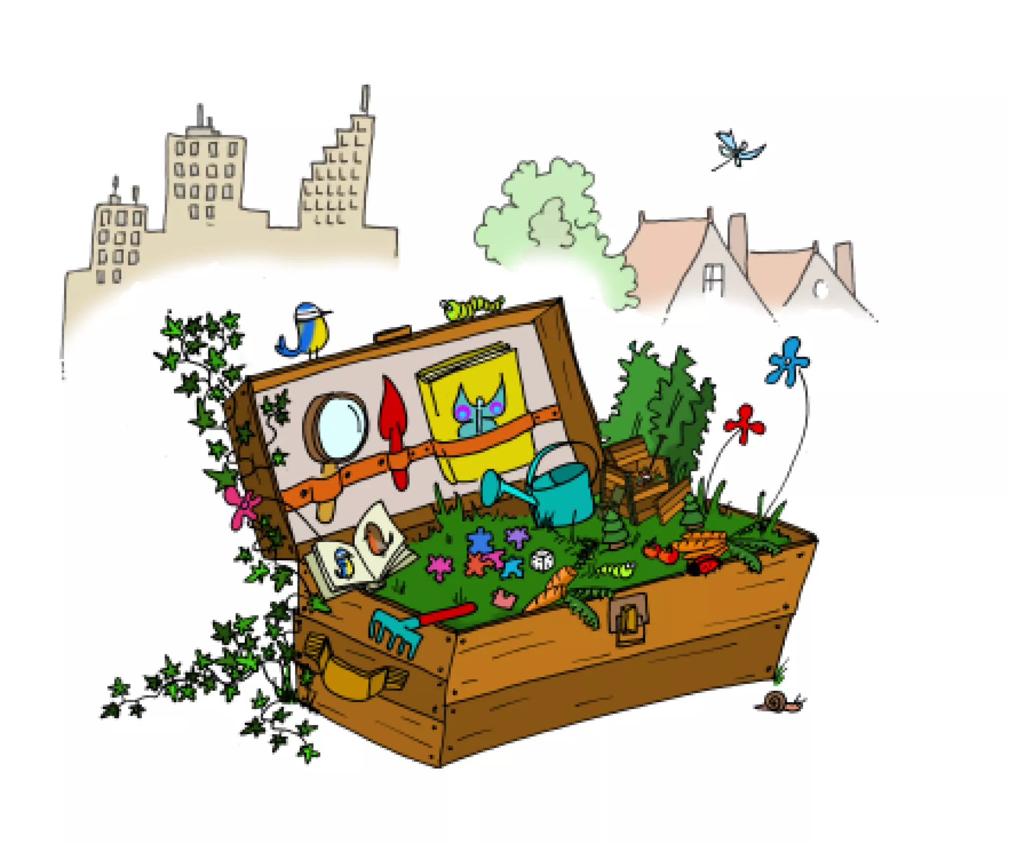 Illustration de la malle "Ensemble, jardinons au naturel"